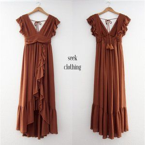 Free People XS Endless Summer Ruffle Maxi Dress